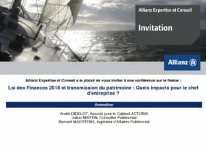 ALLIANZ and ACTORIA: event on the transmission of companies in Sophia-Antipolis, international transmission of companies